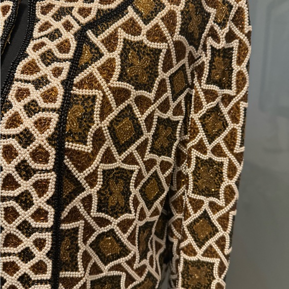 Black and Gold Animal Print Blazer & Suit Jacket - Picture 3 of 9